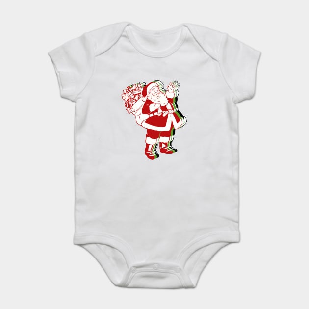 Santa Clause Christmas Vintage Retro Vibe of the 40's 50's 60's Baby Bodysuit by Joaddo